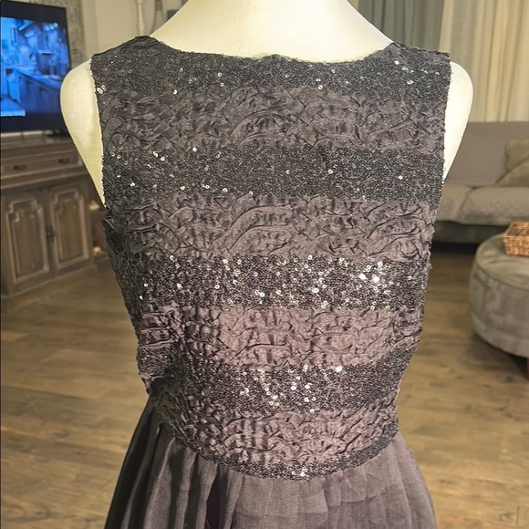 Black Sequin Embellished Sleeveless Mini Dress - Picture 2 of 8